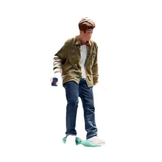Figura de hombre a escala 1/64, modelo en miniatura para maquetas de trenes, accesorios para dioramas, figuras de resina para construcción de trenes, B