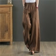 thumbnail image 1 of WILLBEST Pantalones Casuales elegantes para Mujer: Pantalones de Lino de Pierna Ancha, Cintura Alta, Cordón Ajustable y Bolsillos para Un Uso Diario Sin Esfuerzo. XXXL, 1 of 6
