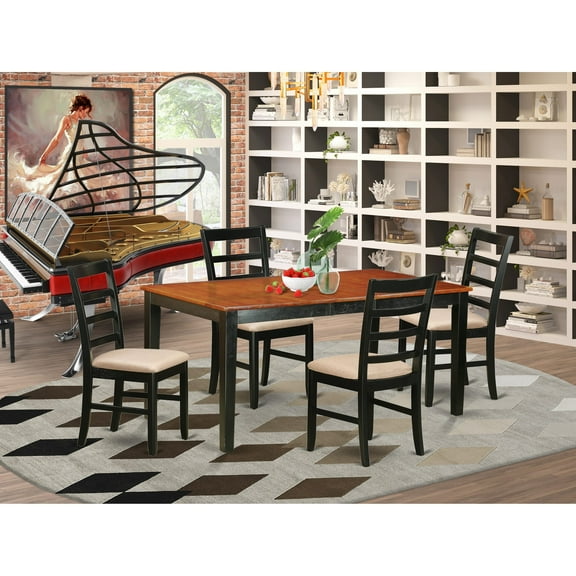 East West Furniture  Dinette Set Includes a Rectangle Room Table with Butterfly Leaf and Dining Chairs (Chair Type Seat Options) N/A NIPF5-BCH-C