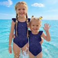 thumbnail image 7 of Abcomgle Kids One Piece Swimsuit Girls Glitter Sequin Graphic One Piece Swimsuits for Little Girls Ruffled Stretchy Girls Swimwear, 7 of 7