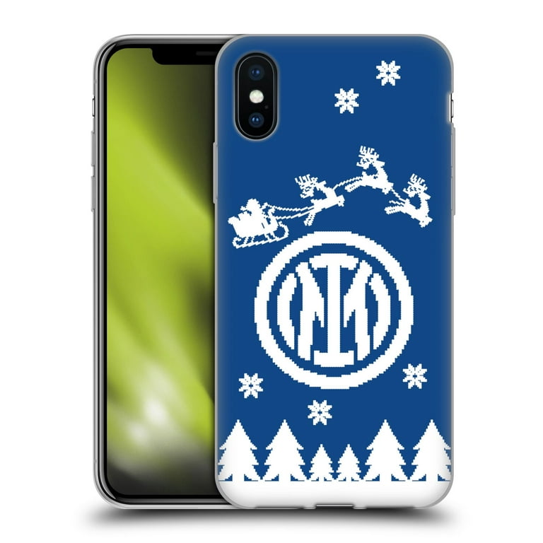 Head Case Designs Officially Licensed Inter Milan Christmas Jumper Santa  Sleigh Soft Gel Case Compatible with Apple iPhone X / iPhone XS 