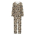 thumbnail image 4 of Usmixi Womens Loungewear Set Pajamas Sets for Women Vintage Leopard Print Long Sleeve Pullover Top and Pants 2 Piece Sets Ladies Homewear Sleepwear Lounge Matching Sets, 4 of 5