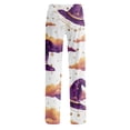 thumbnail image 5 of IYYVV Halloween Pajamas Women Pumpkin Ghost Printed Stretchy Soft Lightweight Spooky Orange Pj Pants Halloween Bottom Purple M, 5 of 5