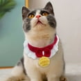 thumbnail image 4 of Collar de gato tejido con lazo, bufanda para mascotas, toalla de Saliva, disfraz bonito, 4 of 5