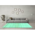 thumbnail image 3 of Ahgly Company Machine Washable Indoor Rectangle Solid Turquoise Blue Modern Area Rugs, 5' x 7', 3 of 4