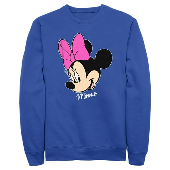 Men's Mickey & Friends Minnie Mouse Portrait  Sweatshirt Royal Blue 3X Large