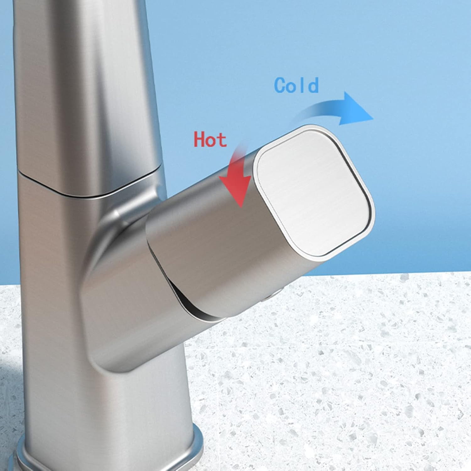 Bathroom Faucet with Pull Out Sprayer, 360° Rotation 2 Modes Faucets for Bathroom, Single Hole Faucet for Bathroom Sink Brass, Bathroom Faucet Single Handle,Black