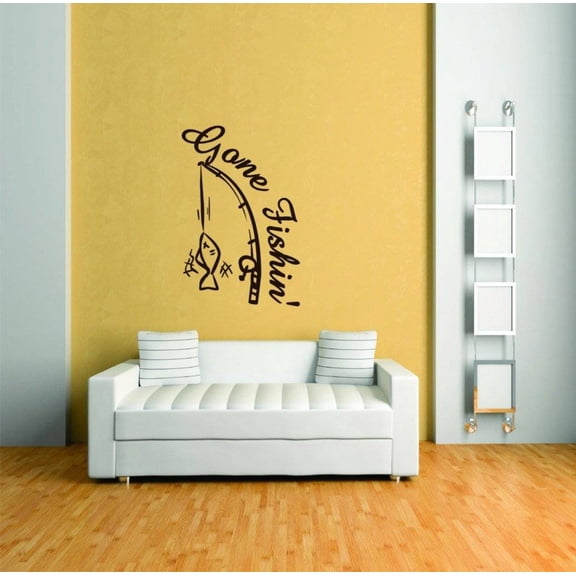 New Wall Ideas Gone Fishing Animal 30x20"