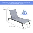 thumbnail image 3 of Costway Patio Lounge Chair Chaise Recliner 6-Position Adjustable Back Garden Poolside, 3 of 8