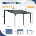 thumbnail image 4 of 10' x 14' Outdoor Wall Mounted Gazebo, Heavy Duty Hard Top Metal Pergola with Roof, Lean to Gazebos with Awnings for Patio, Backyard, Deck, 4 of 6
