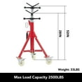 thumbnail image 2 of COZONY Red V Head Pipe Jack Stand w/ Casters, 28-52 Inch Adjustable Height Folding Stand, 1100 LB Capacity,Red, 2 of 7