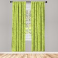 thumbnail image 5 of Ambesonne Tropic Window Curtains, Doodle of Monstera Leaves, Each 28" W x 84" L, Apple Green Olive Green, 5 of 5