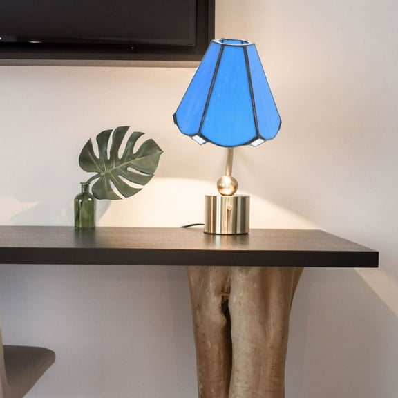 MUSEYA Blue Glass Lampshade for Decor Fresh and Fashion Style Lamp Shade Replacement for Table Lamp 6.3