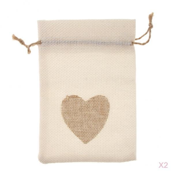 20pcs Bolsas de regalo de yute Sunnimix arpillera con Lazo 10x14.5cm
