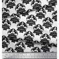 thumbnail image 2 of Soimoi Black Cotton Poplin Fabric Flourish Damask Print Fabric by the Yard 42 Inch Wide, 2 of 3