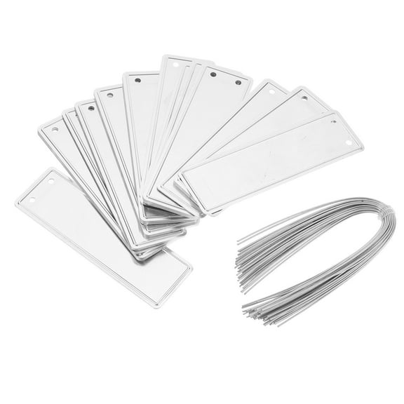 Houderco 50Pcs Vegetables Metal Garden Markers Silver for Distinguishing Plants in Gardens