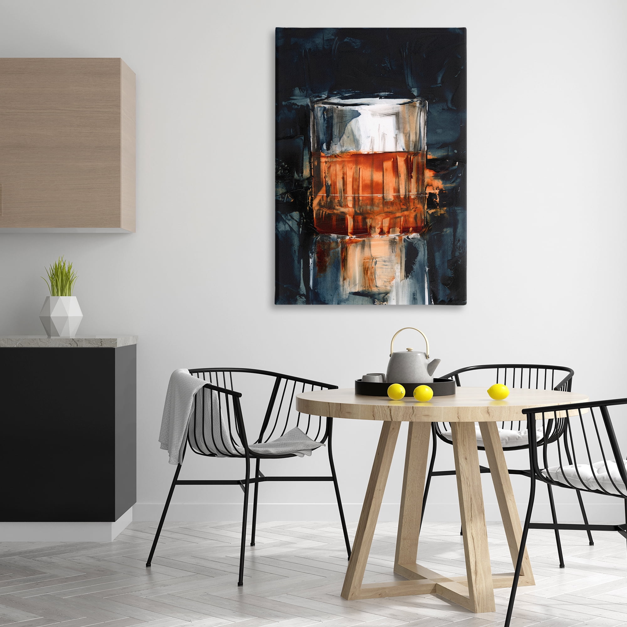 Stupell Industries Bourbon in Glass Food & Beverage Painting Wrapped Canvas Art Print Wall Art, 30 x 45