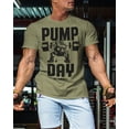 thumbnail image 3 of Gymish Pump Day Workout T-Shirt for Men – Funny Gym Shirt, Motivational Lifting Tee, Men’s Athletic Apparel, Military Green, Small, 3 of 6