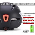 thumbnail image 2 of Cycling Helmet with Eye Protection LED Tail Light USB Charging Cable Detachable Sun Visor Magnetic Goggles Breathable Adjustable Helmet (Black), 2 of 5