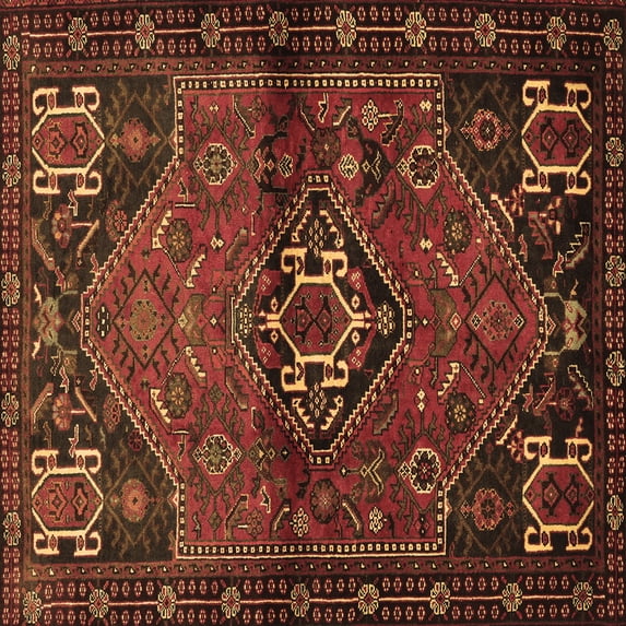Ahgly Company Indoor Square Persian Brown Traditional Area Rugs, 4' Square
