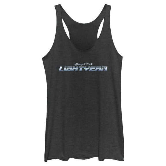 Women's Lightyear Silver Logo  Racerback Tank Top Black Heather Small