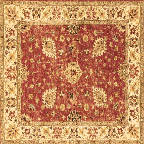 Ahgly Company Indoor Square Oriental Brown Traditional Area Rugs, 8' Square
