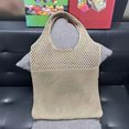 thumbnail image 4 of Guardurnaity Bolso de mano de punto para mujer Ligero y elegante funcional Hombro cómodo Gorra de playa de verano Secado rápido blanco Bolsas de mensajero y de hombro albaricoque beige, 4 of 6