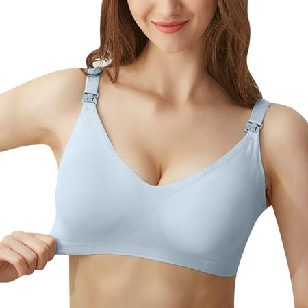 

Larisalt Push Up Bras For Women Women s Cloud Super Soft Smooth Invisible Look Wireless Lightly Lined Comfort Bra Light Blue M