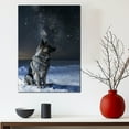 thumbnail image 5 of Starry Night Canvas Inspired Norwegian Elkhound Dog Pet Family Friend Peace Oil Painting Art Print Poster Wall Decor, 5 of 6