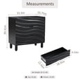 thumbnail image 2 of Modern 3 Drawer Wood Dresser with 3D Wave Drawer Fronts, Contemporary Storage Chest with Groove Handle and Solid Pine Leg for Living Room, Bedroom, Entryway (Black), 2 of 9