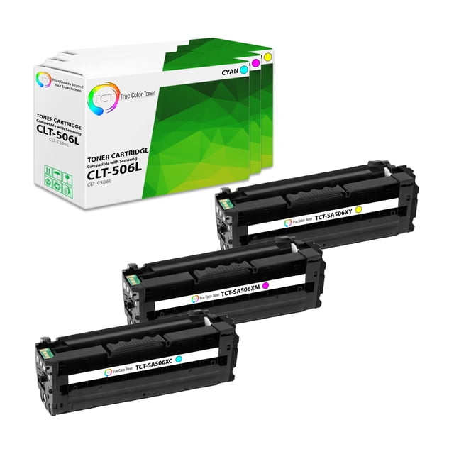 TCT 506L Color Toner Cartridge 3 Pack - Compatible Replacement for Samsung CLT-506L High Yield Works With Samsung CLP-680ND CLX-6260FR 6260FD Printers (Cyan Magenta Yellow)