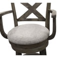 thumbnail image 3 of Contemporary Home Living Essex Deluxe Swivel Barstool - Set of 2 - Gotham Grey - Grey Upholstery, 3 of 3
