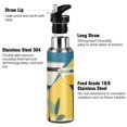 thumbnail image 3 of Yayeee 20oz Double Wall Stainless Steel Water Bottle with Flip Straw, Yellow Glasses, 3 of 7