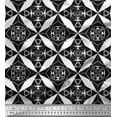 thumbnail image 1 of Soimoi Black Cotton Poplin Fabric Geometrical Star Geometric Print Fabric by the Yard 56 Inch Wide, 1 of 3