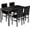 Black + Black, variant on MOOSENG 5 Piece Dining Table Set for 4, Faux Marble Kitchen Table and Chairs for 4, Modern Dining Room Table with 4 Chairs, Dinner Table Set for Small Spaces, Brown