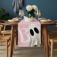 thumbnail image 2 of Halloween Table Runner - 90 Inch Long, Kitchen Dining Table Runner Dresser Scarves, Cartoon Funny Error Ghost Pink Farmhouse Decor for Coffee Tables Wedding Party Banquet, 2 of 8