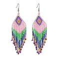 thumbnail image 2 of QIQUWOHUL Colorful Rice Pearl Ear Giving Gifts For Women's Earrings Handmade Jewelry Personalized Tassel Earrings, 2 of 4