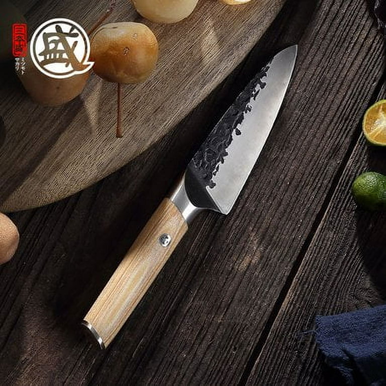  MITSUMOTO SAKARI 2 inch Japanese Pocket Knife, Professional  Hand Forged Paring Knife, VG10 Damascus Steel Japanese Knife (Red  Sandalwood Handle & Gift Box) : Home & Kitchen