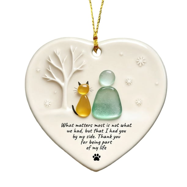 Adorno de corazón de cristal marino hecho a mano | Colgante de recuerdo de amistad | Decoración para colgar en el árbol de Navidad | Regalo para hermana, amiga o compañera de trabajo