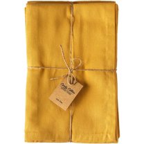 Candy Cottons 100% Cotton Cloth Napkins, Mustard Yellow Napkin (Pack of 6, 18"x18") Dinner Table Napkins, Cotton Napkins, Reusable Napkins for Home, Weddings & Cocktail Parties