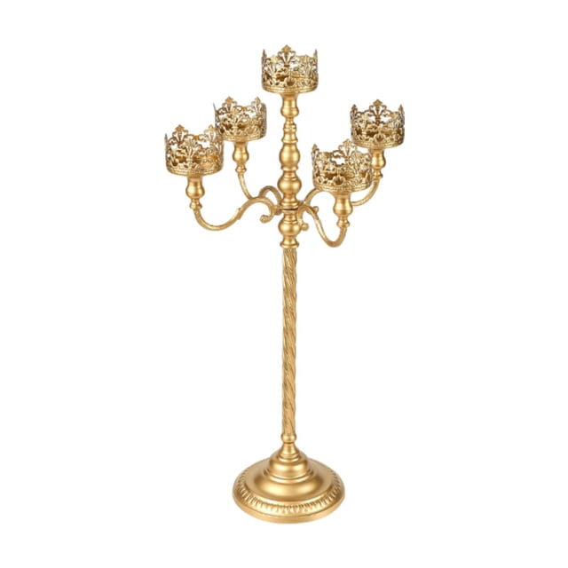 Candelabro pie, portavelas metal, decoración mesa europea, portavelas romántico para recepción. M