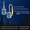 thumbnail image 2 of Gem Stone King 18K Yellow Gold Plated Silver Persian Blue Moissanite Earrings for WomenWomen | 2.76 Cttw | Gemstone Birthstone | Oval 8X6MM, 2 of 6