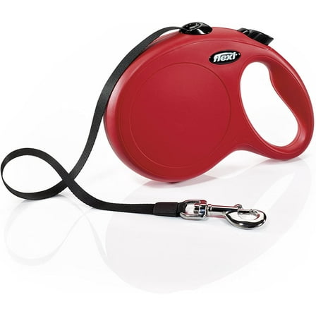 Flexi New Classic Retractable Tape Dog Leash Large 26-Foot Red 110-lb. Dog