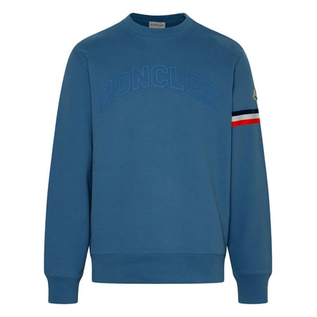 

MONCLER FELPA IN COTONE AZZURRA
