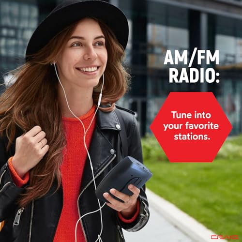 Craig Stereo Cassette Player/Recorder with Earphones: Portable AM/FM Radio & One-Touch Recording System