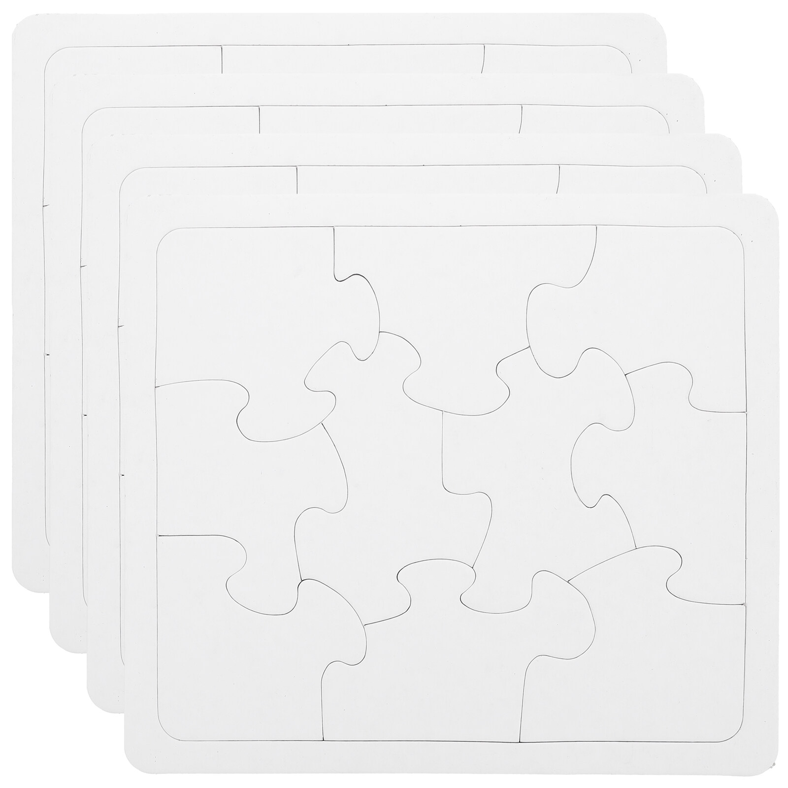 Homemaxs 4pcs Blank Puzzles Paper Draw on Puzzle Wedding Favor DIY