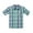 GREEN/NAVY, variant on Boy's Cotton Plaid Roll Up Sleeve Casual Shirts Orange/Navy 9/10