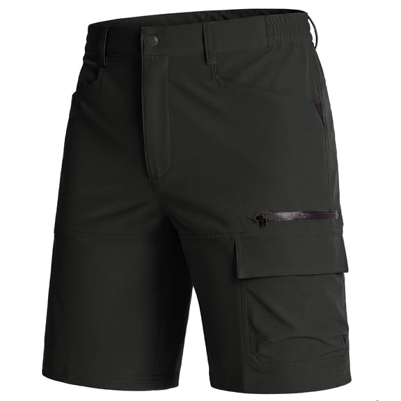 TACVASEN Men's Summer Outdoor 10" Shorts Quick Dry Water Resistant Lightweight Cargo Shorts With 5 Pockets For Golf Hiking Sports Work Casual , Black, Size 40