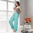 thumbnail image 5 of Cauagu Blue And Turquoise Pajama Pants for Women Loose Fit Wide Leg Trouser Pants Casual Elastic Waist Drawstring Lounge Pants, 5 of 6