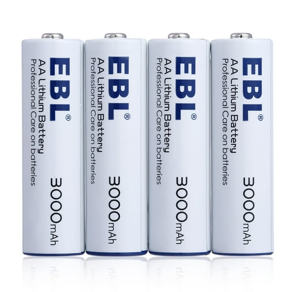 EBL AA Lithium Batteries (4-Pack), Non-Rechargeable Batteries